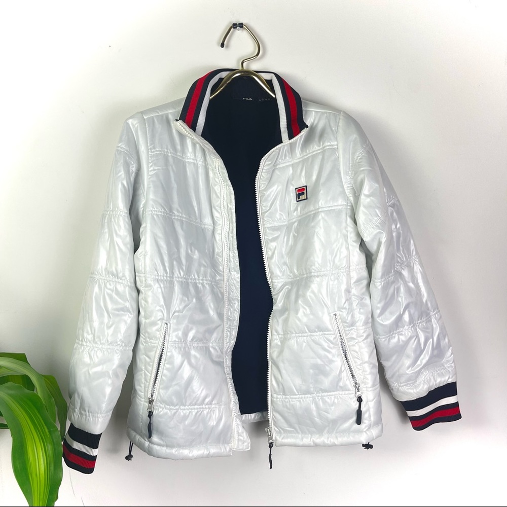 White Fila Puffer Jacket